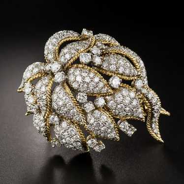 Mid-Century Diamond Flower Brooch