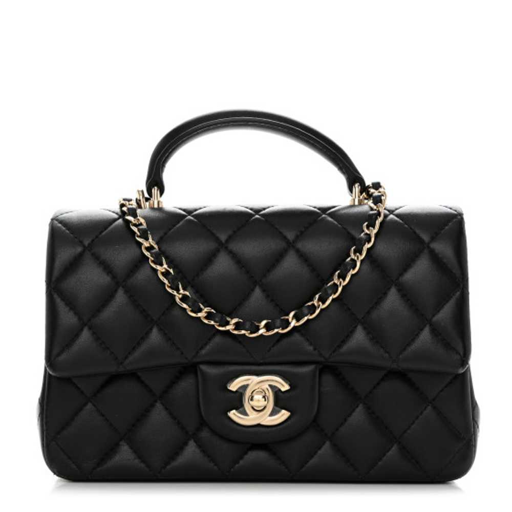 CHANEL Lambskin Quilted Mini Top Handle Rectangul… - image 1
