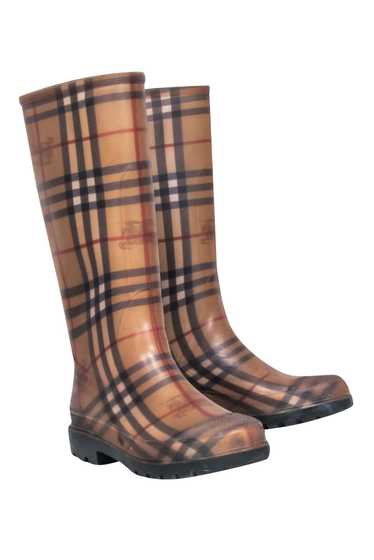 Burberry - Beige Signature Plaid Rubber Rainboots 