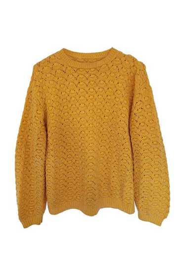 Woolen sweater - Handmade dark yellow wool sweater