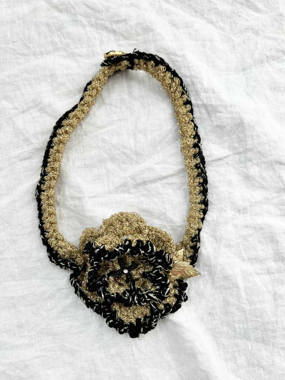 lurex macrame crochet choker - image 1