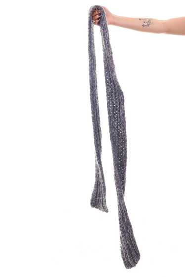 Vintage Y2K Soft Grey Cable Knit Scarf