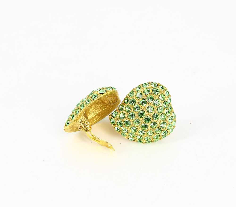 Yves Saint Laurent Green Pearl Earrings - image 3