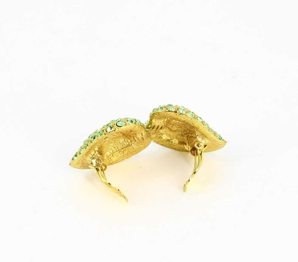 Yves Saint Laurent Green Pearl Earrings - image 4