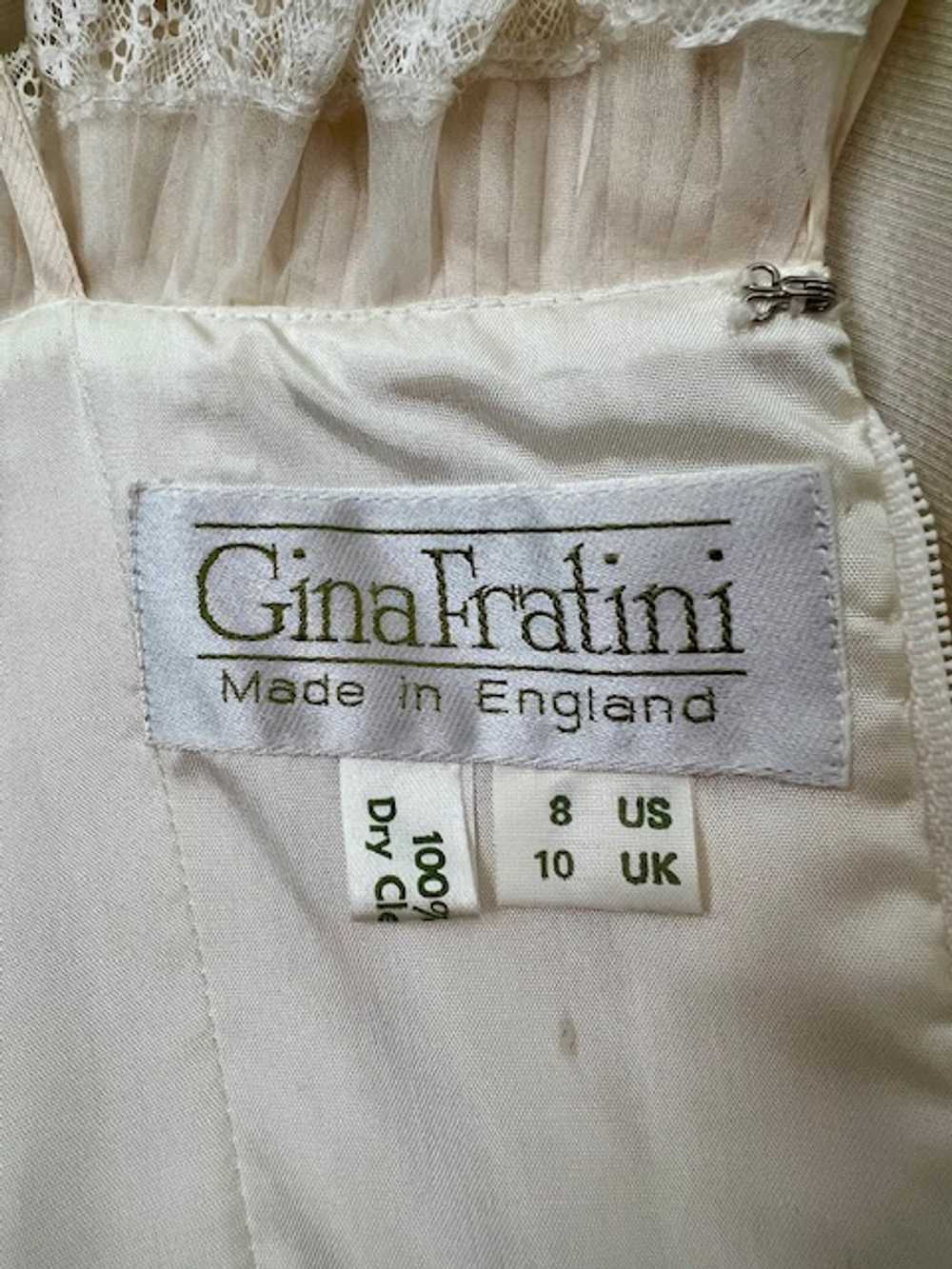 Gina Fratini Early 80s Silk Taffeta Ruffle Bow Ba… - image 3