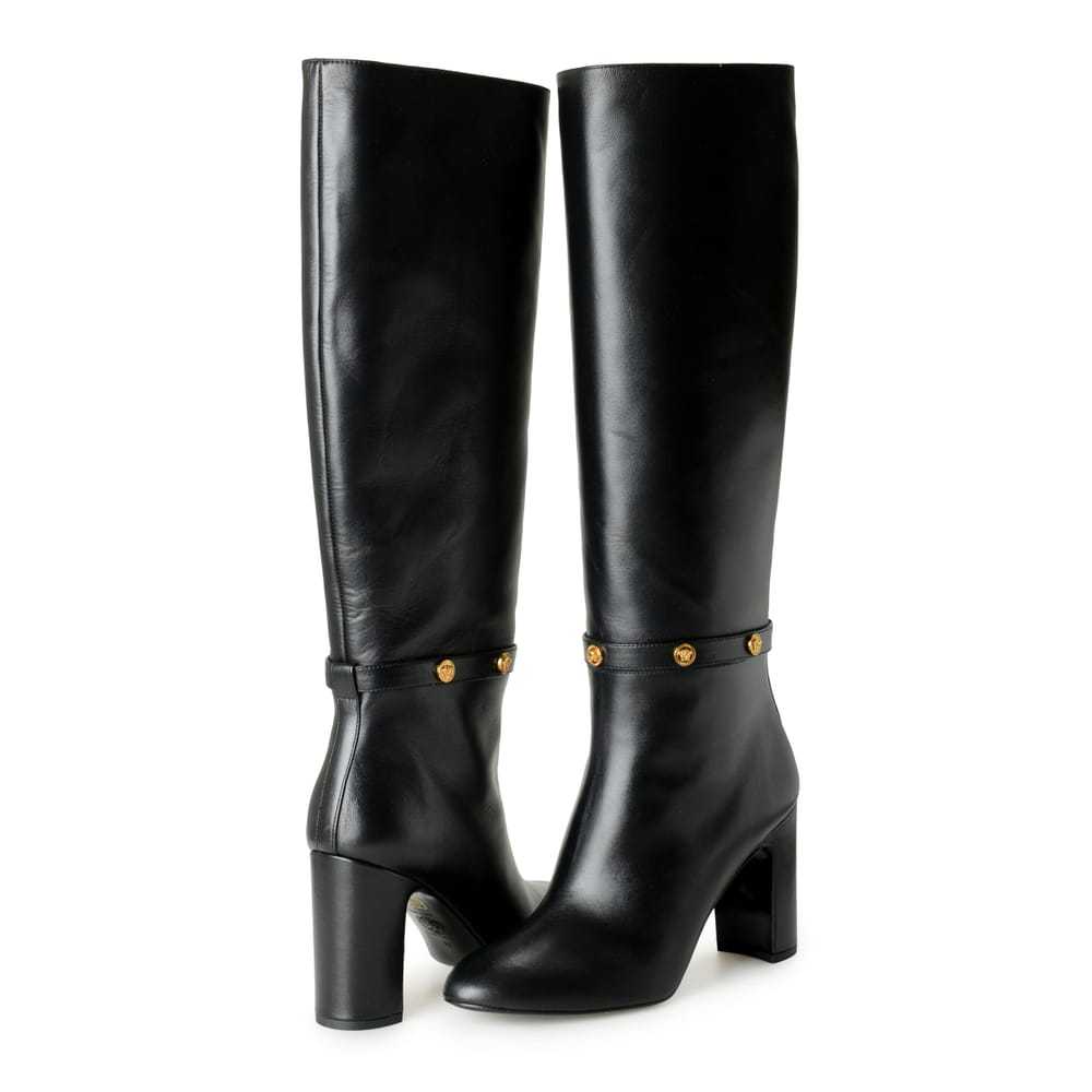 Versace Leather riding boots - image 7