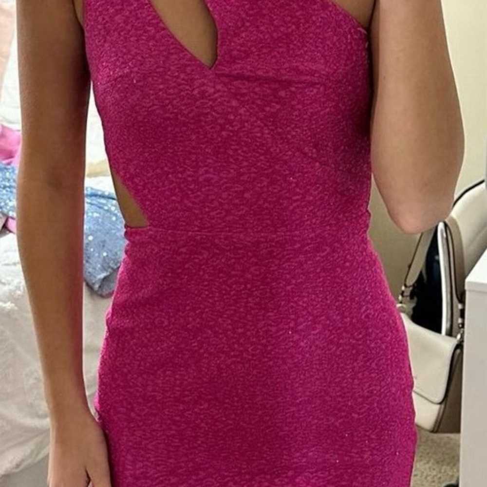 pink asymmetrical dress - image 1
