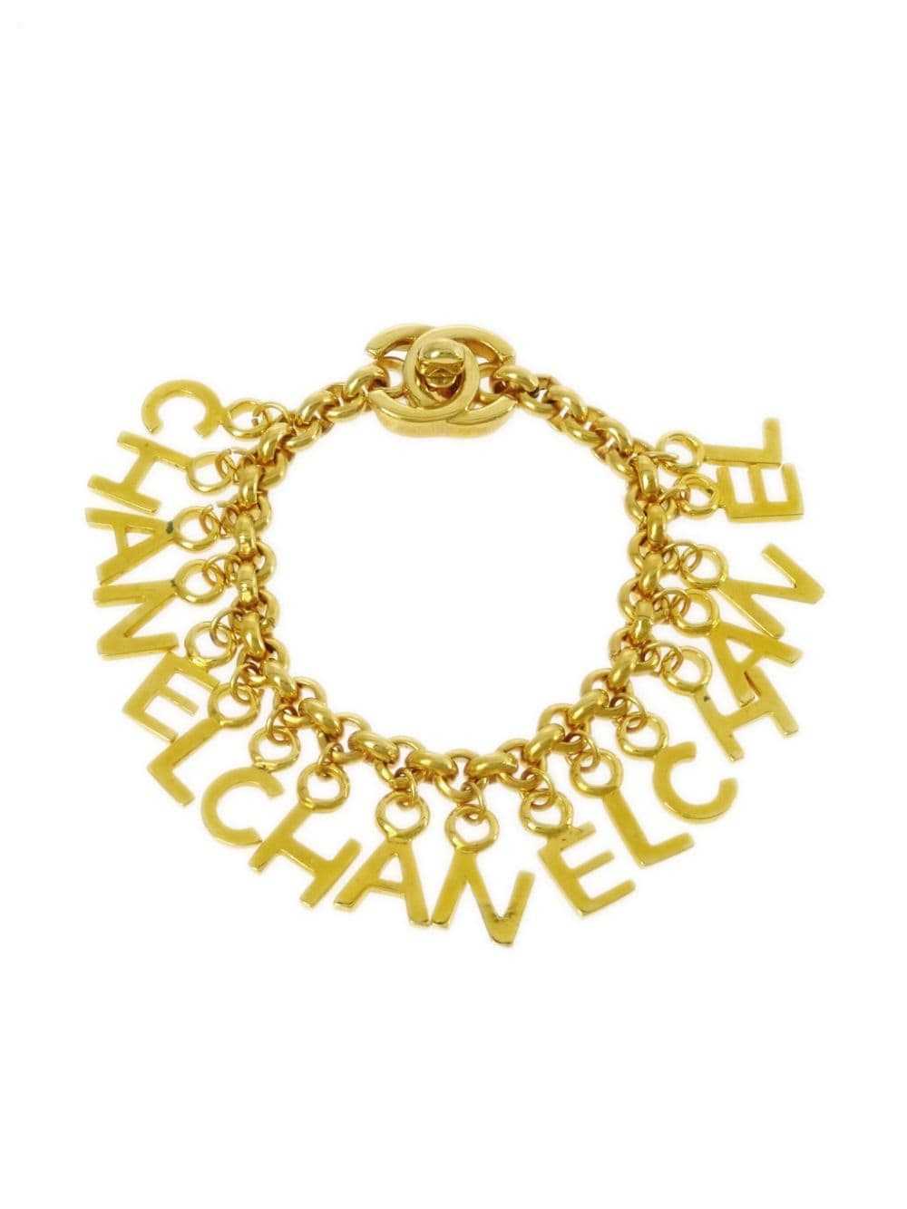 CHANEL Pre-Owned 1996 Turnlock letter charms brac… - image 1