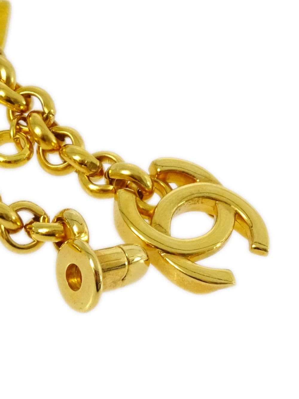 CHANEL Pre-Owned 1996 Turnlock letter charms brac… - image 5