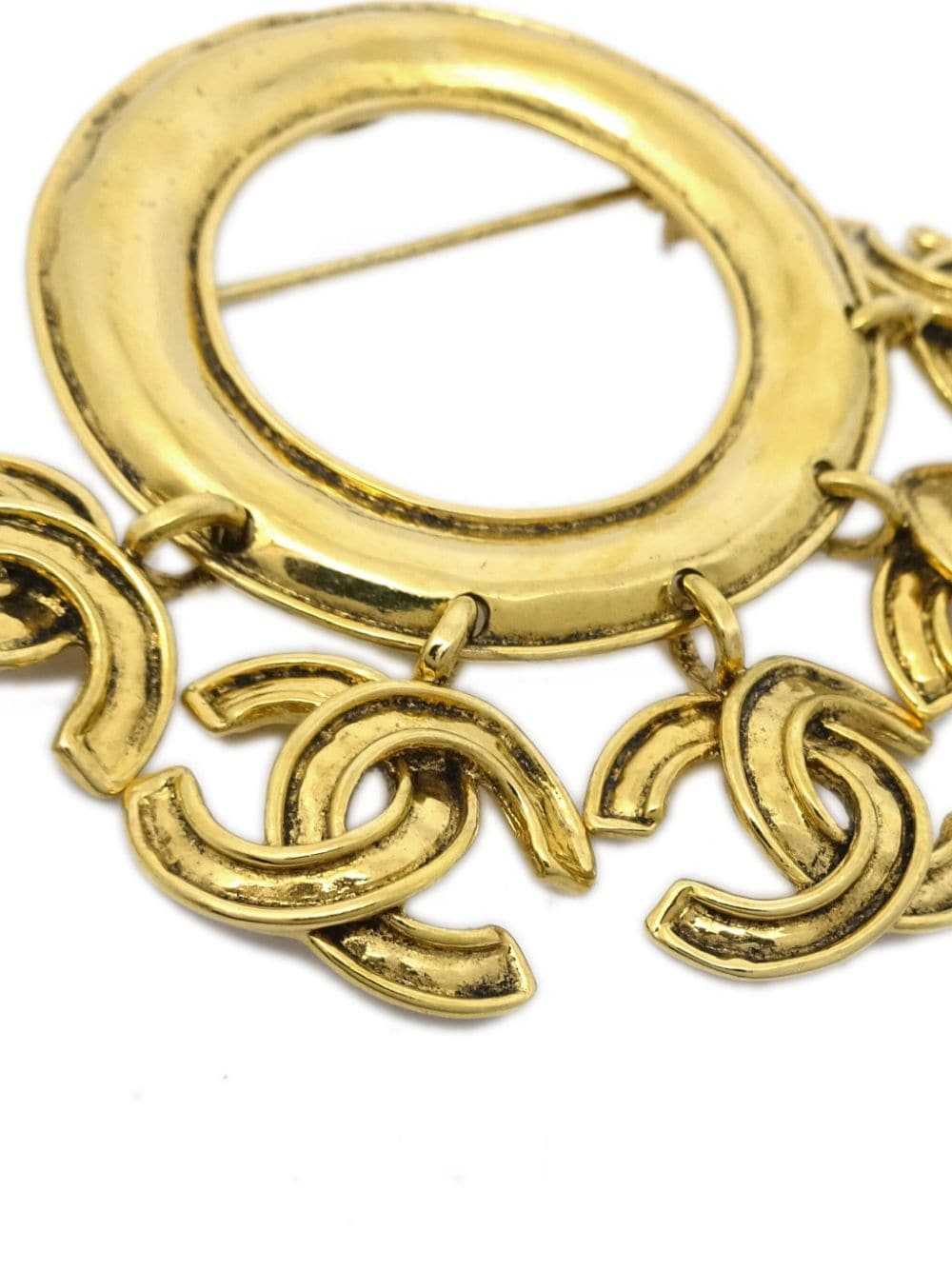 CHANEL Pre-Owned 1994 CC dangle circular brooch -… - image 5