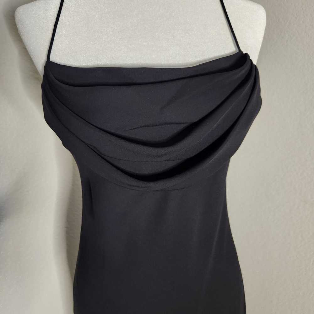 Onyx Nite Vintage 90s Long Black Cowl Neck Gown D… - image 2