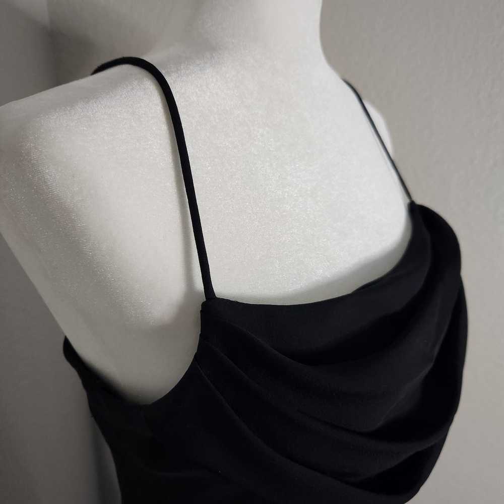 Onyx Nite Vintage 90s Long Black Cowl Neck Gown D… - image 4