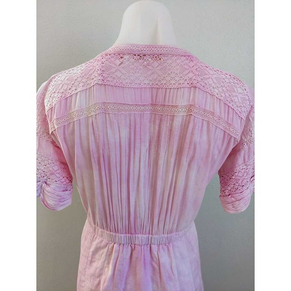 LoveShackFancy Sz Medium Tie Dye Shirt Maxi Dress… - image 11