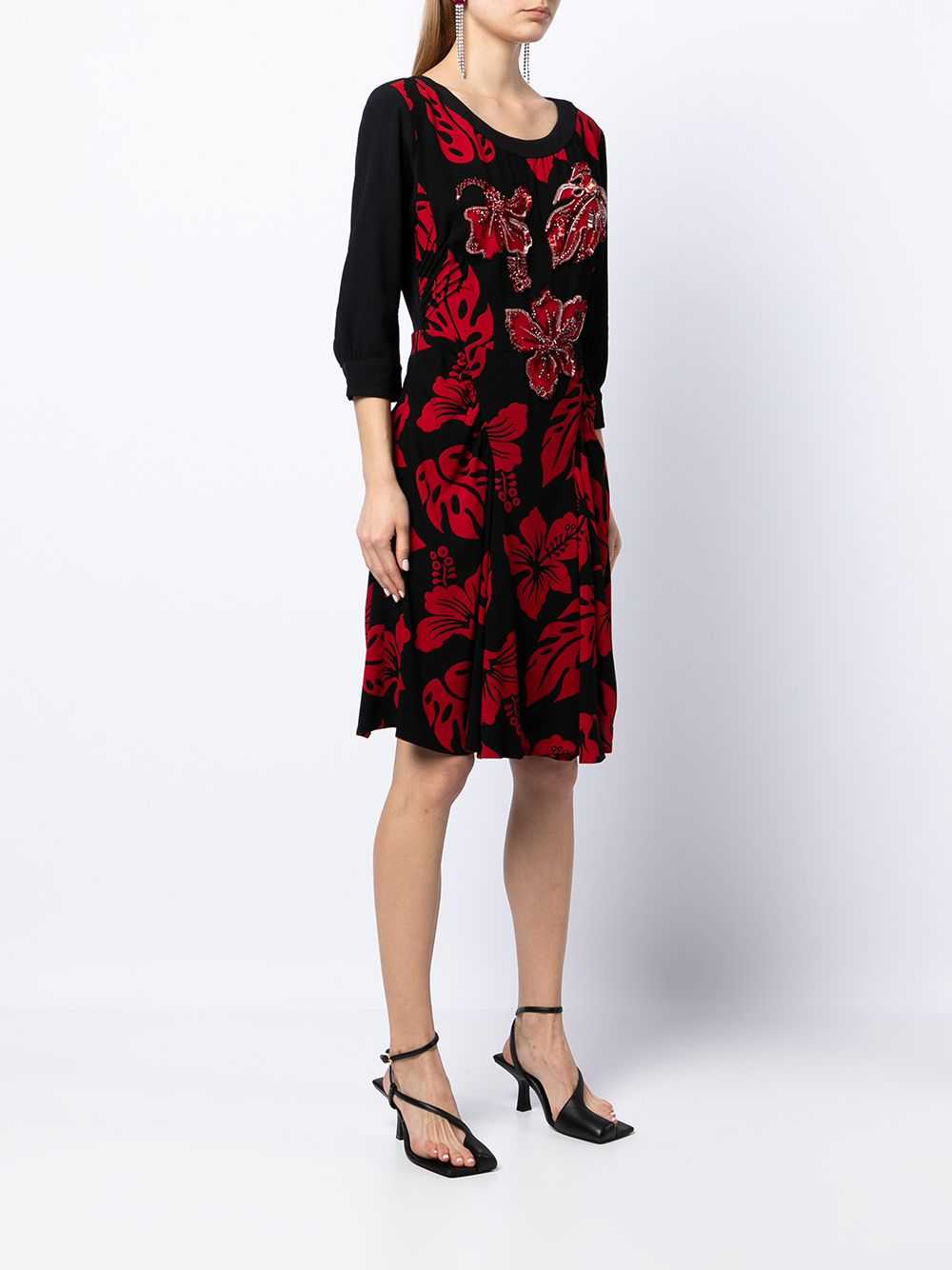 Prada Pre-Owned floral-print beaded shift dress -… - image 3