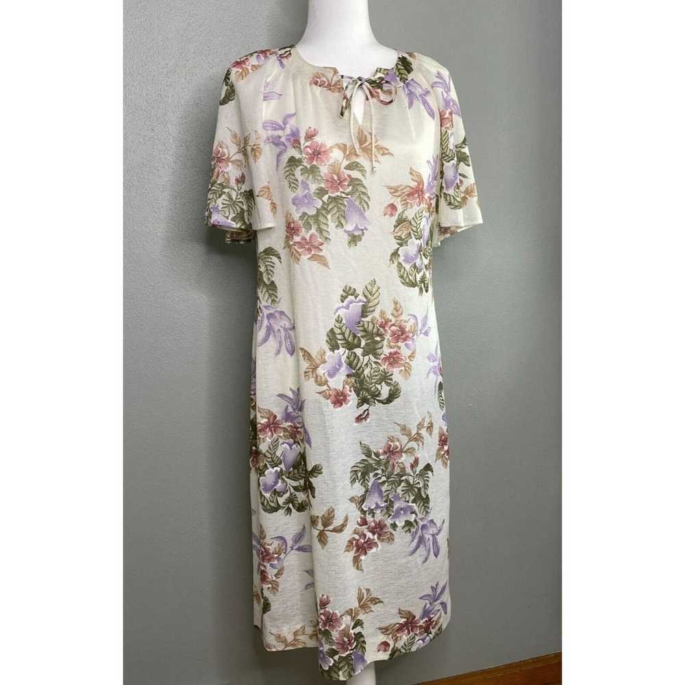 VTG Mynette Women's 14 Dress Sheer Tropical Flora… - image 2