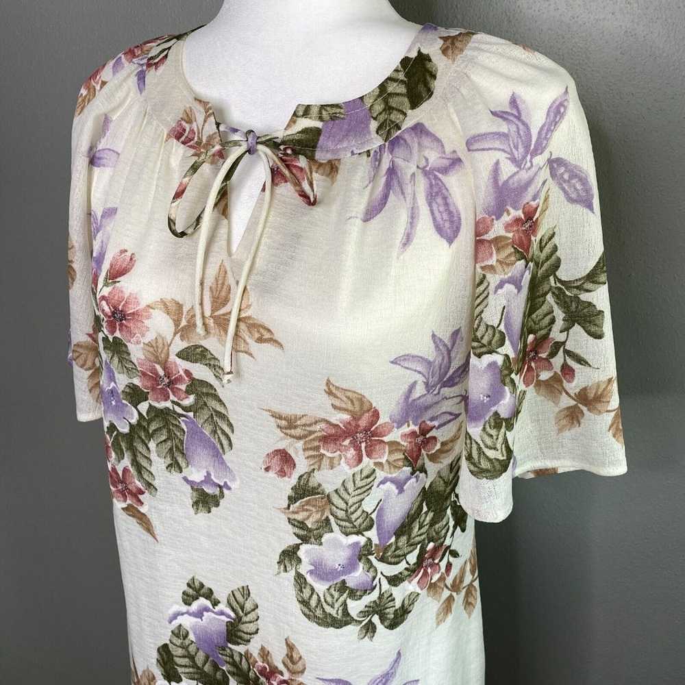 VTG Mynette Women's 14 Dress Sheer Tropical Flora… - image 3