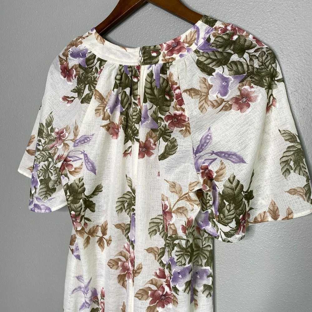 VTG Mynette Women's 14 Dress Sheer Tropical Flora… - image 8