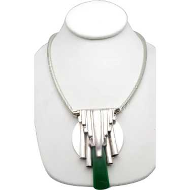 Art Deco German Chrome Galalith Necklace - image 1