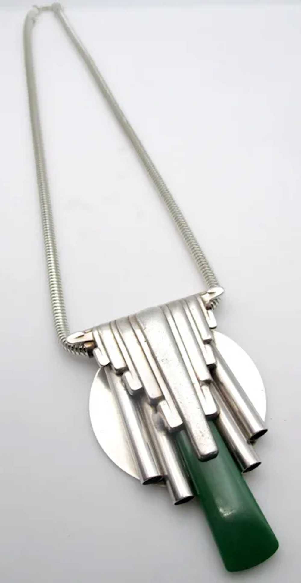 Art Deco German Chrome Galalith Necklace - image 2