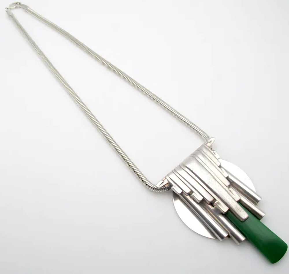 Art Deco German Chrome Galalith Necklace - image 3