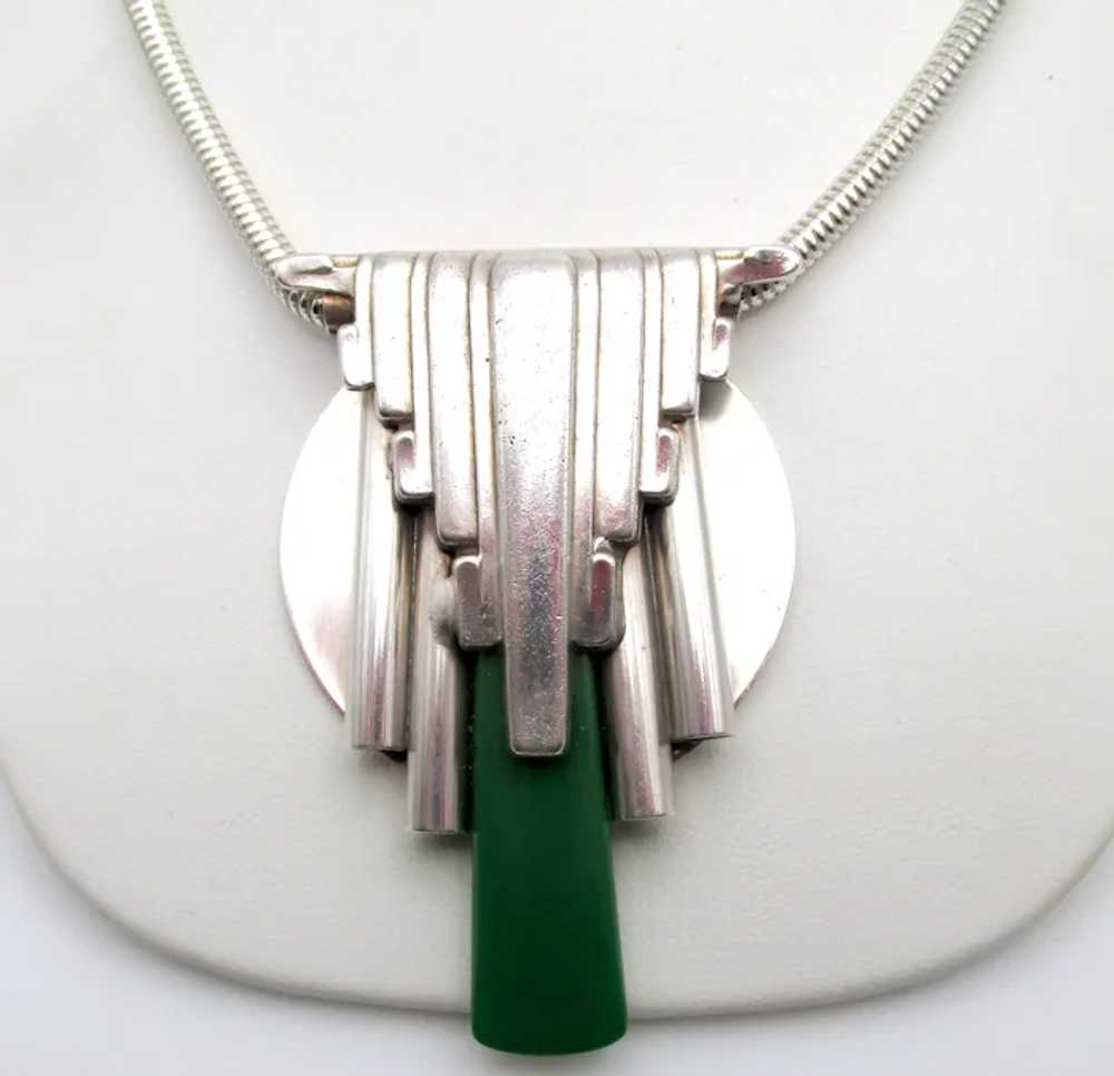 Art Deco German Chrome Galalith Necklace - image 5