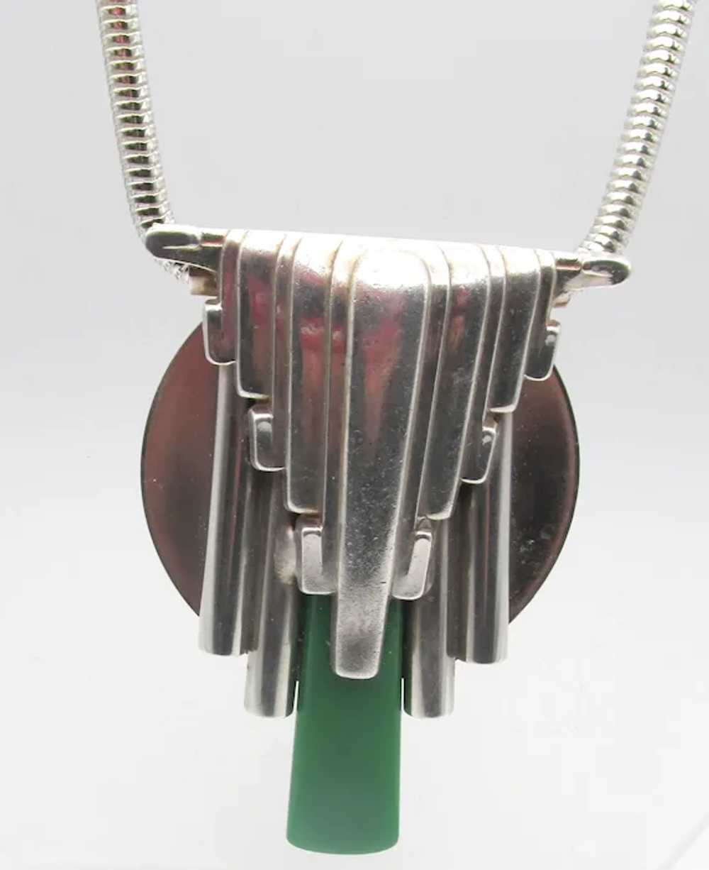 Art Deco German Chrome Galalith Necklace - image 6