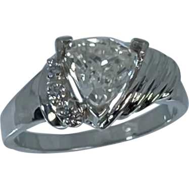 14k Moissanite & Diamonds Hand Crafted Ring - image 1