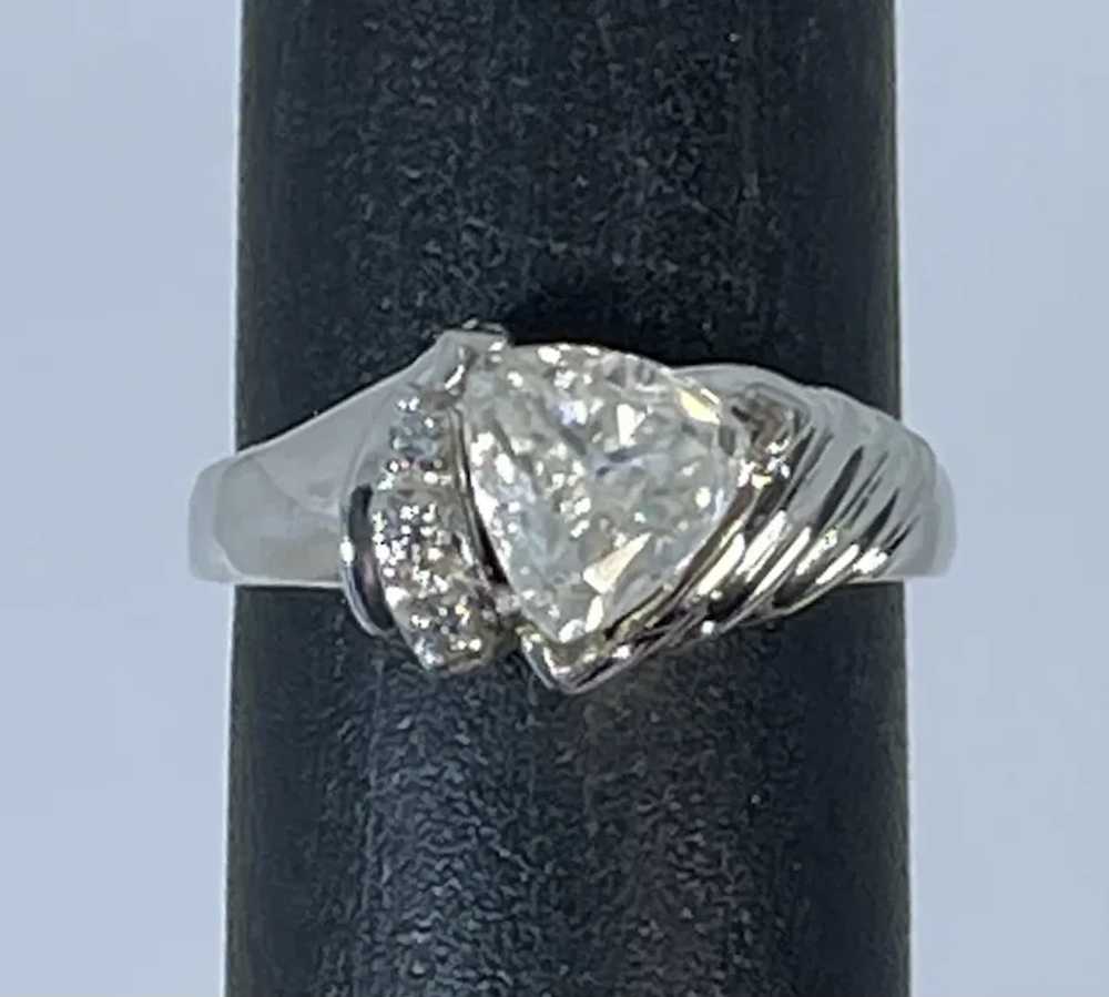 14k Moissanite & Diamonds Hand Crafted Ring - image 2