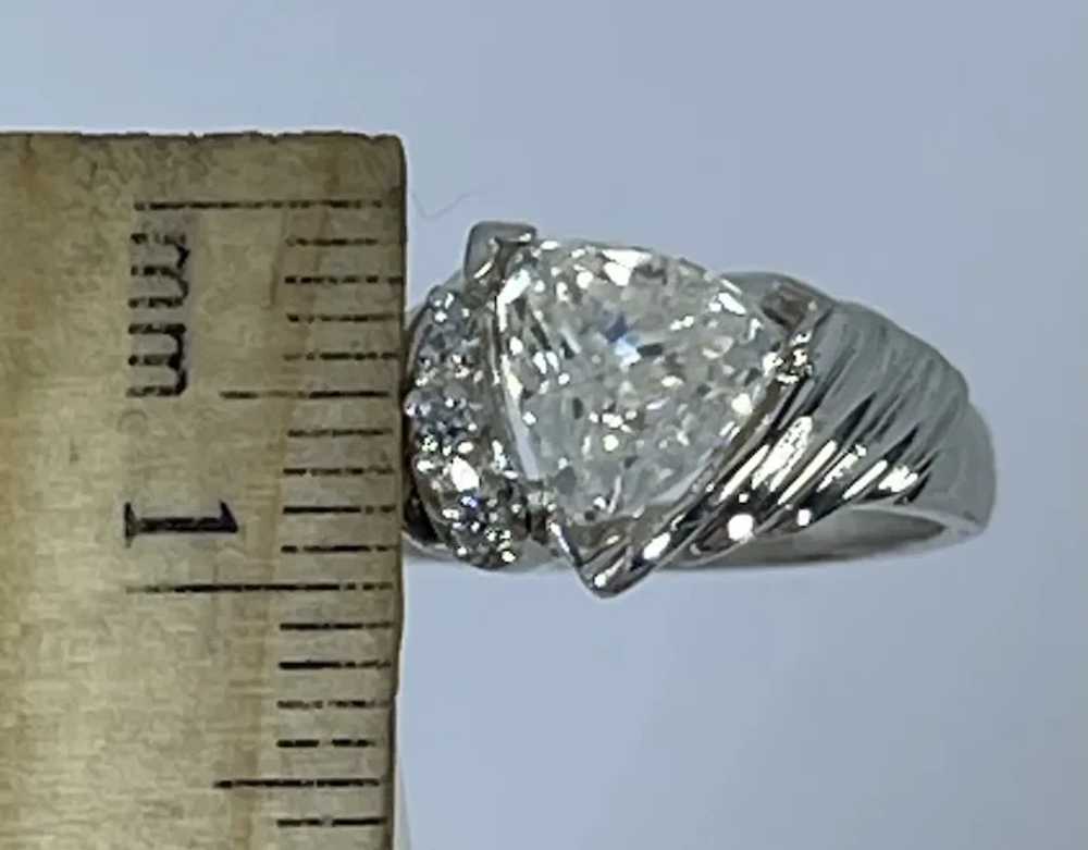 14k Moissanite & Diamonds Hand Crafted Ring - image 3