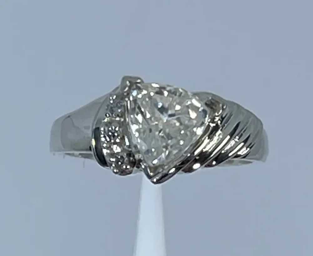 14k Moissanite & Diamonds Hand Crafted Ring - image 4