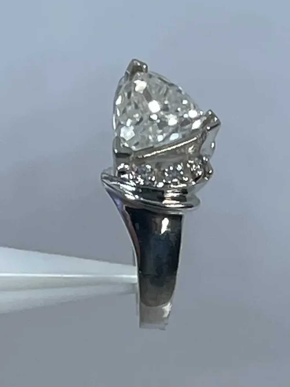 14k Moissanite & Diamonds Hand Crafted Ring - image 5