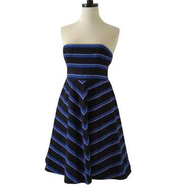 HALSTON HERITAGE Women's Striped Mini Dress Blue … - image 1