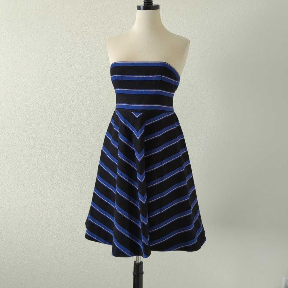 HALSTON HERITAGE Women's Striped Mini Dress Blue … - image 3