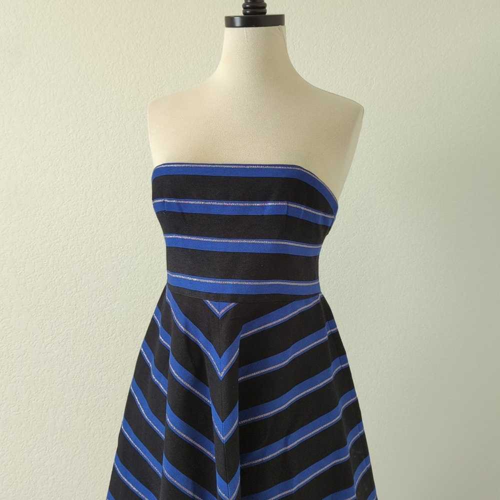 HALSTON HERITAGE Women's Striped Mini Dress Blue … - image 4