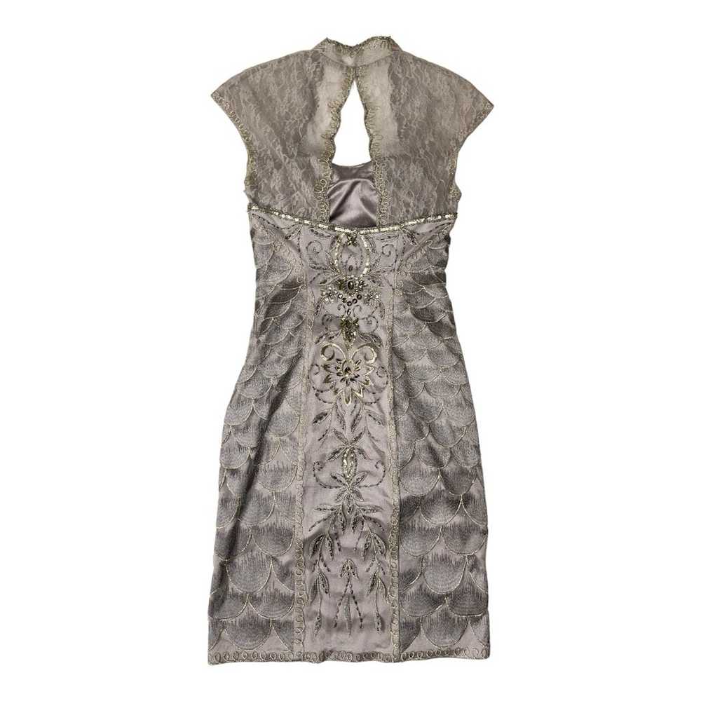 Sue Wong l Beaded Silver Cocktail Dress Size 0 - image 2