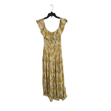 Yumi Kim Yellow Floral Ruffle Midi Dress Size 4 N… - image 1
