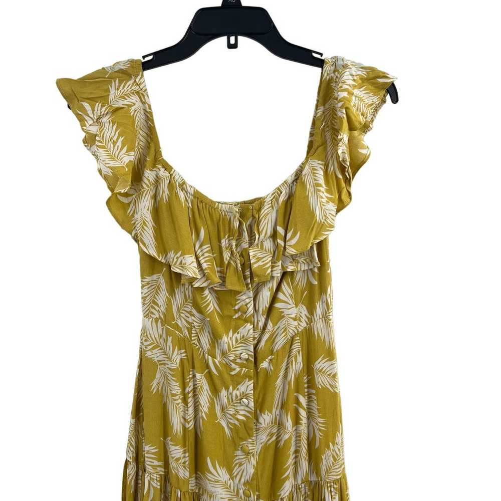 Yumi Kim Yellow Floral Ruffle Midi Dress Size 4 N… - image 2