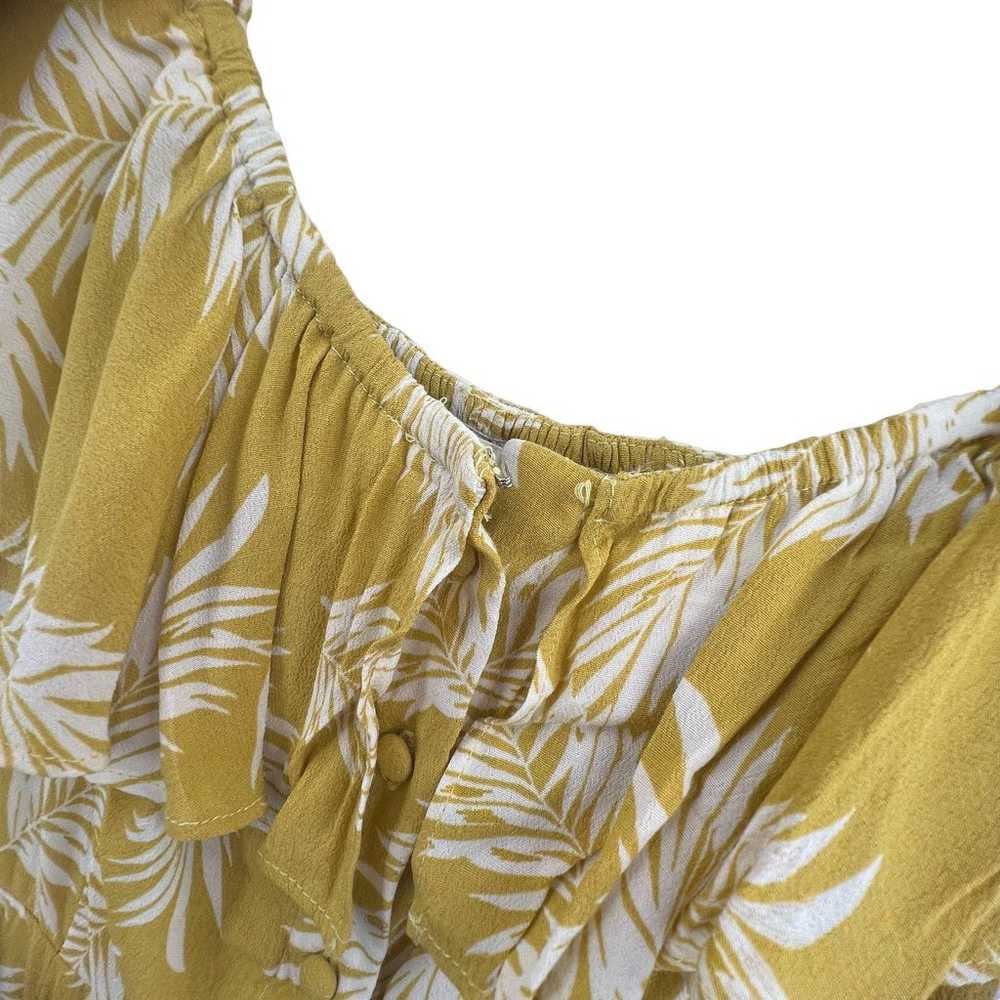 Yumi Kim Yellow Floral Ruffle Midi Dress Size 4 N… - image 3
