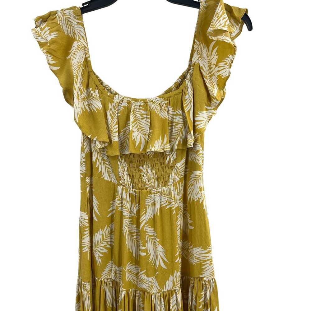 Yumi Kim Yellow Floral Ruffle Midi Dress Size 4 N… - image 4