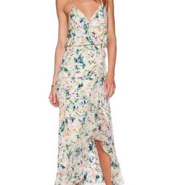 Parker Halle Silk Floral Cascading Ruffle High lo… - image 1