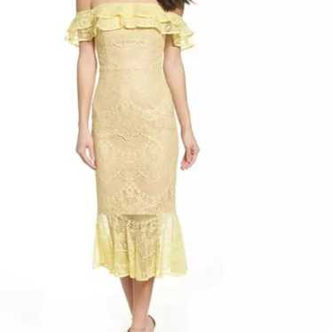 JARLO Yellow Nude Fancy Lace Dress size