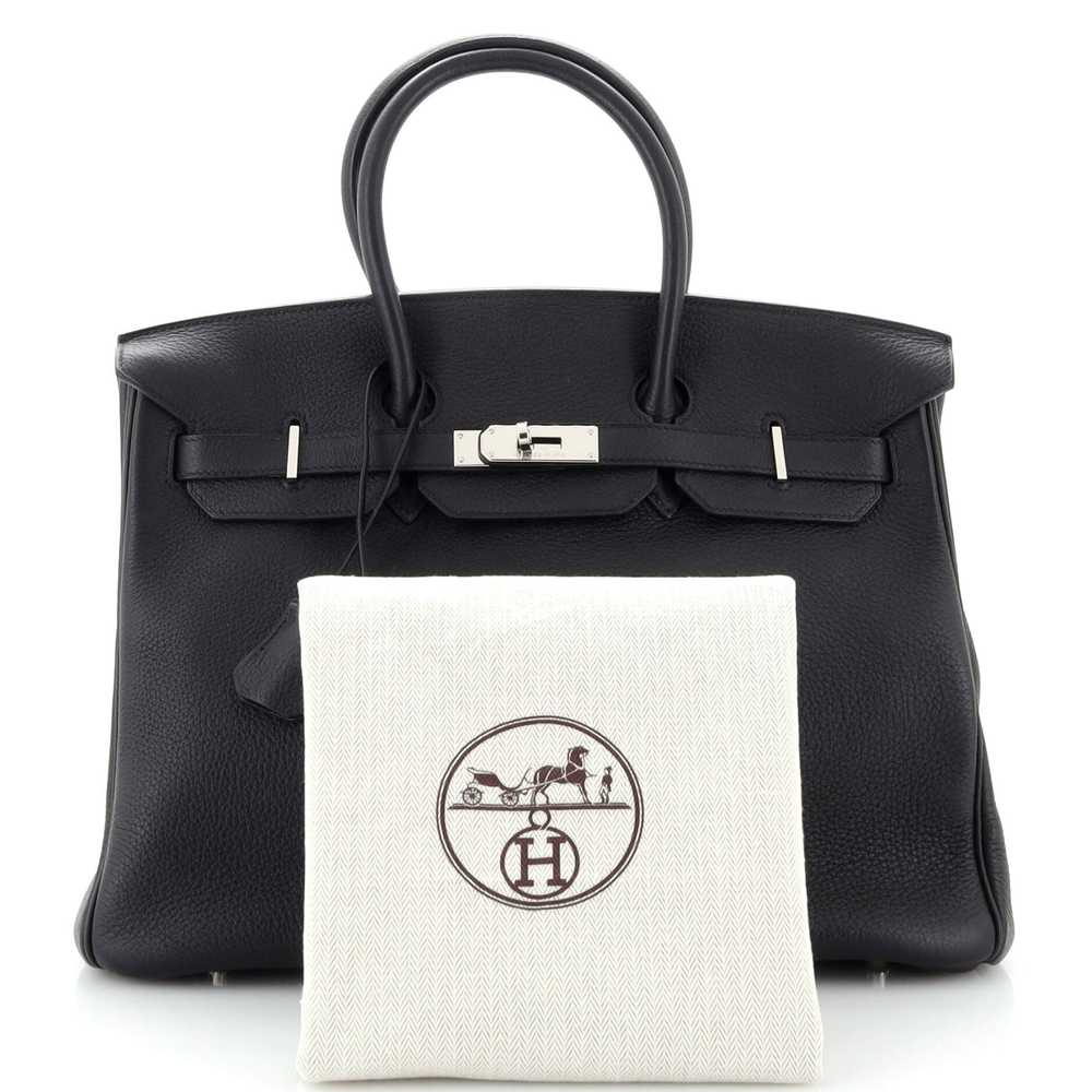 Hermes Birkin Handbag Noir Clemence with Palladiu… - image 2