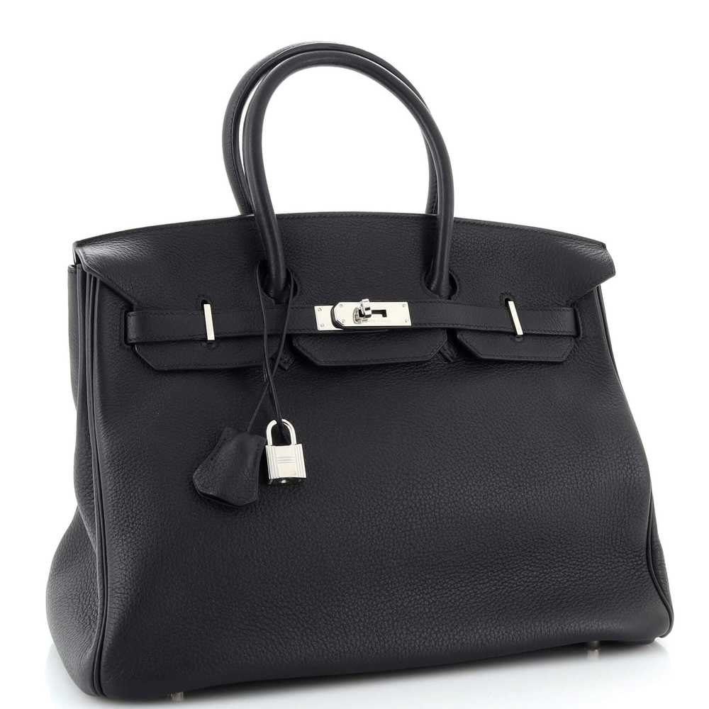 Hermes Birkin Handbag Noir Clemence with Palladiu… - image 3