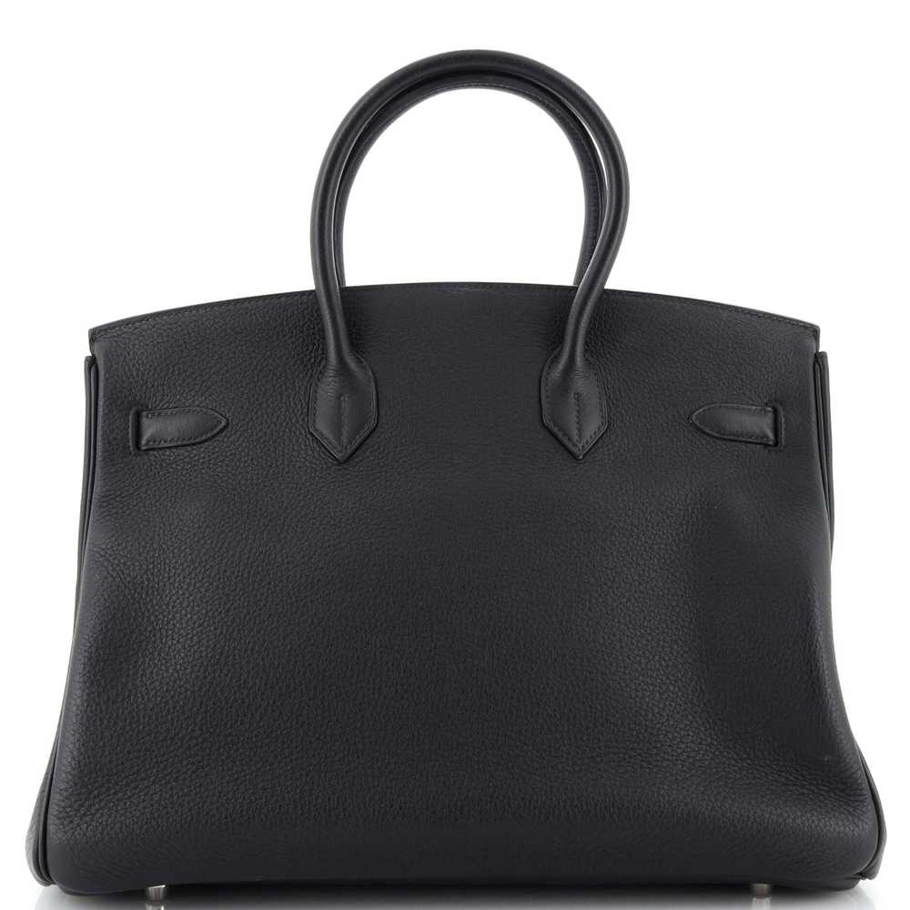 Hermes Birkin Handbag Noir Clemence with Palladiu… - image 4