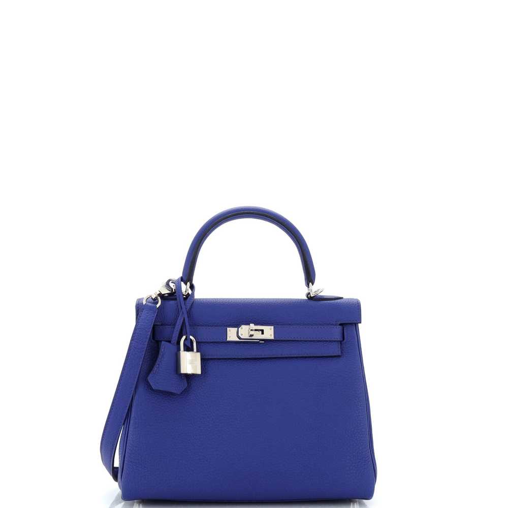 Hermes Kelly Handbag Bleu Royal Togo with Palladi… - image 1