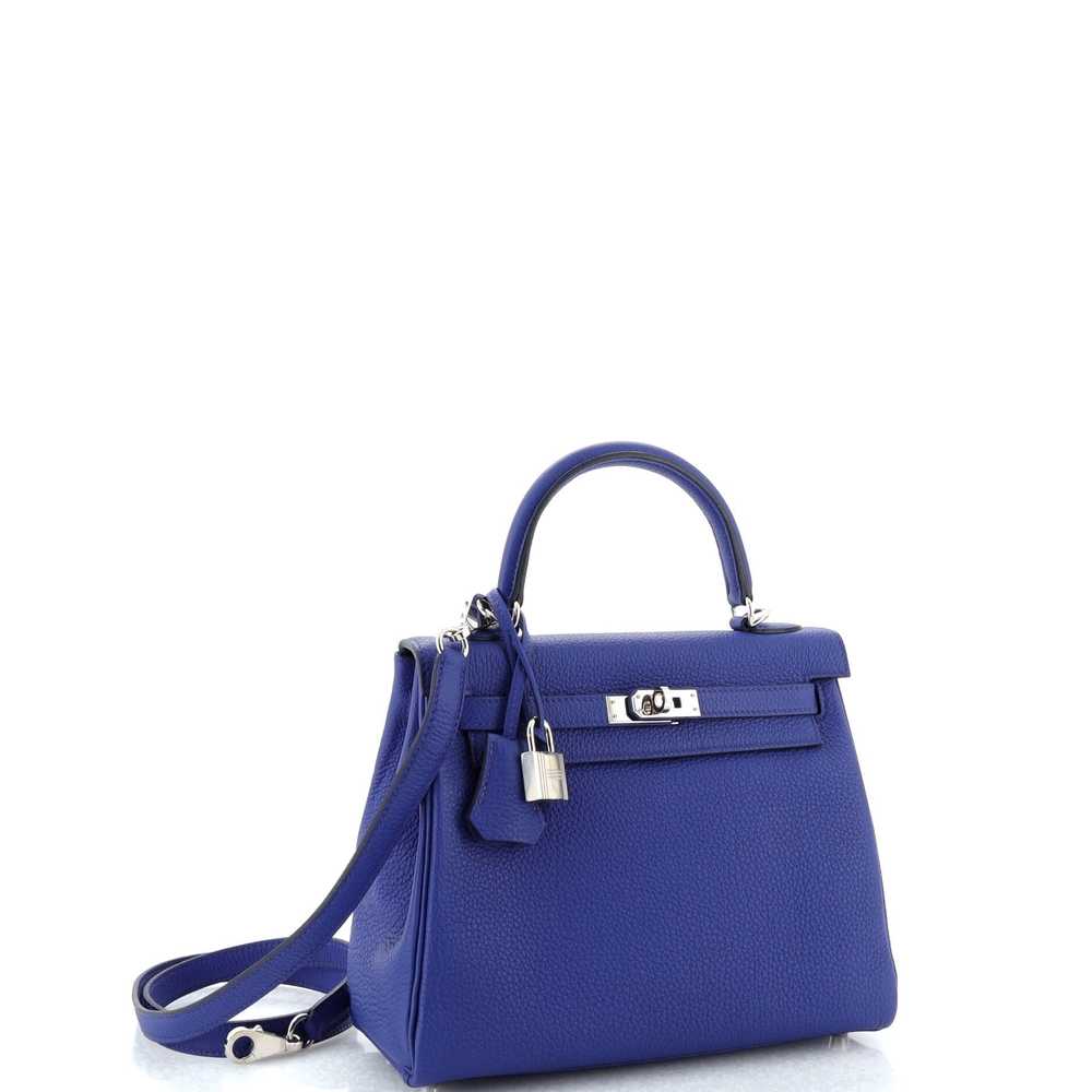 Hermes Kelly Handbag Bleu Royal Togo with Palladi… - image 3