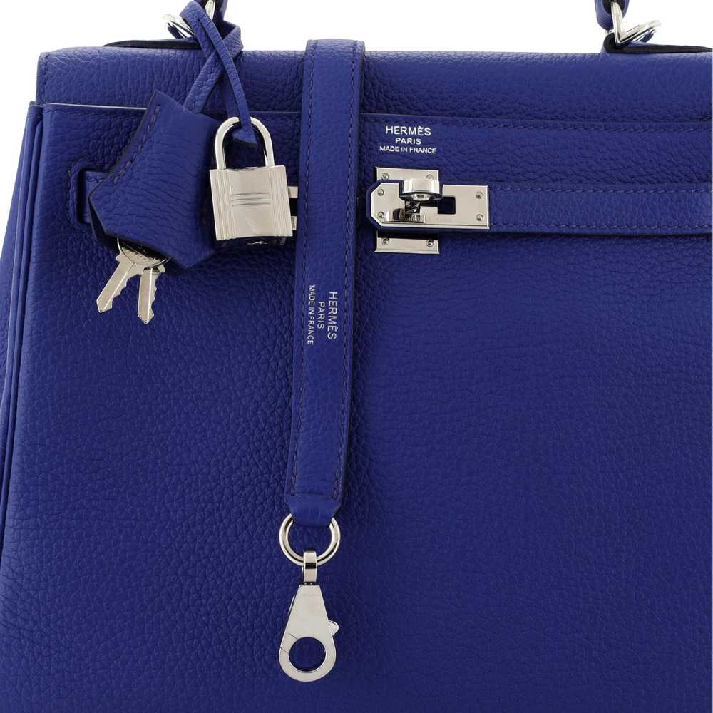 Hermes Kelly Handbag Bleu Royal Togo with Palladi… - image 7