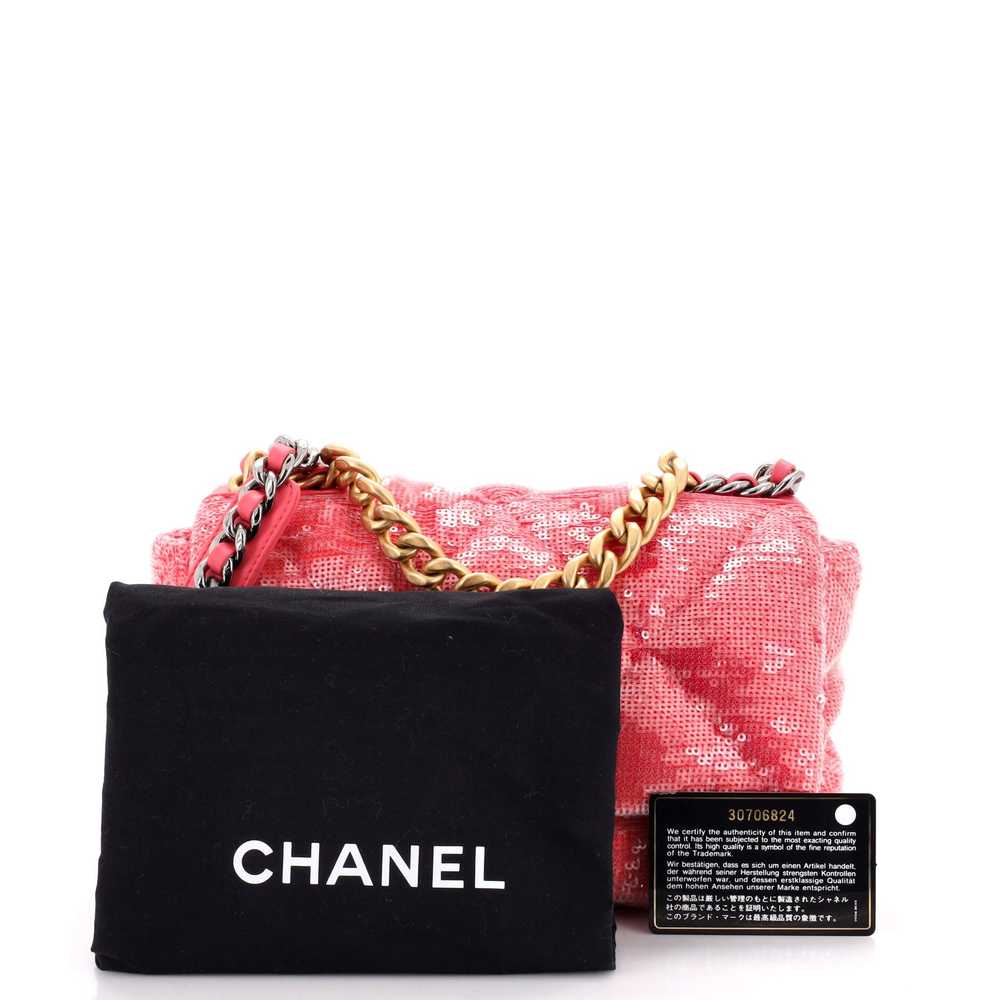 CHANEL 19 Flap Bag Quilted Sequins Medium - image 2