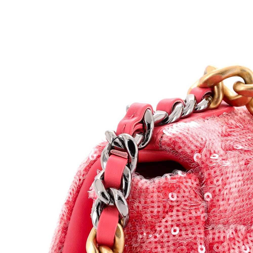 CHANEL 19 Flap Bag Quilted Sequins Medium - image 7