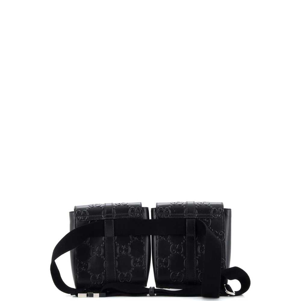 GUCCI Double Belt Bag GG Embossed Perforated Leat… - image 3